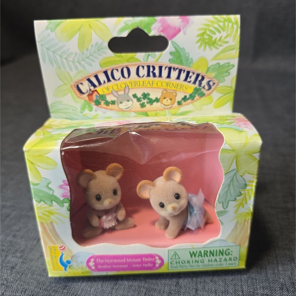 Calico Critters Of Cloverleaf Corners The Norwood Mouse Twins Norman & Nellie